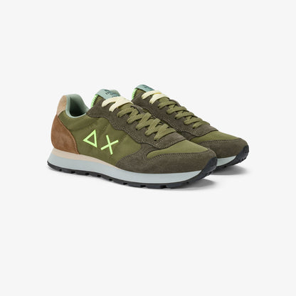 Sun68 Tom Multicolor, sneakers da uomo in nylon e suede verde