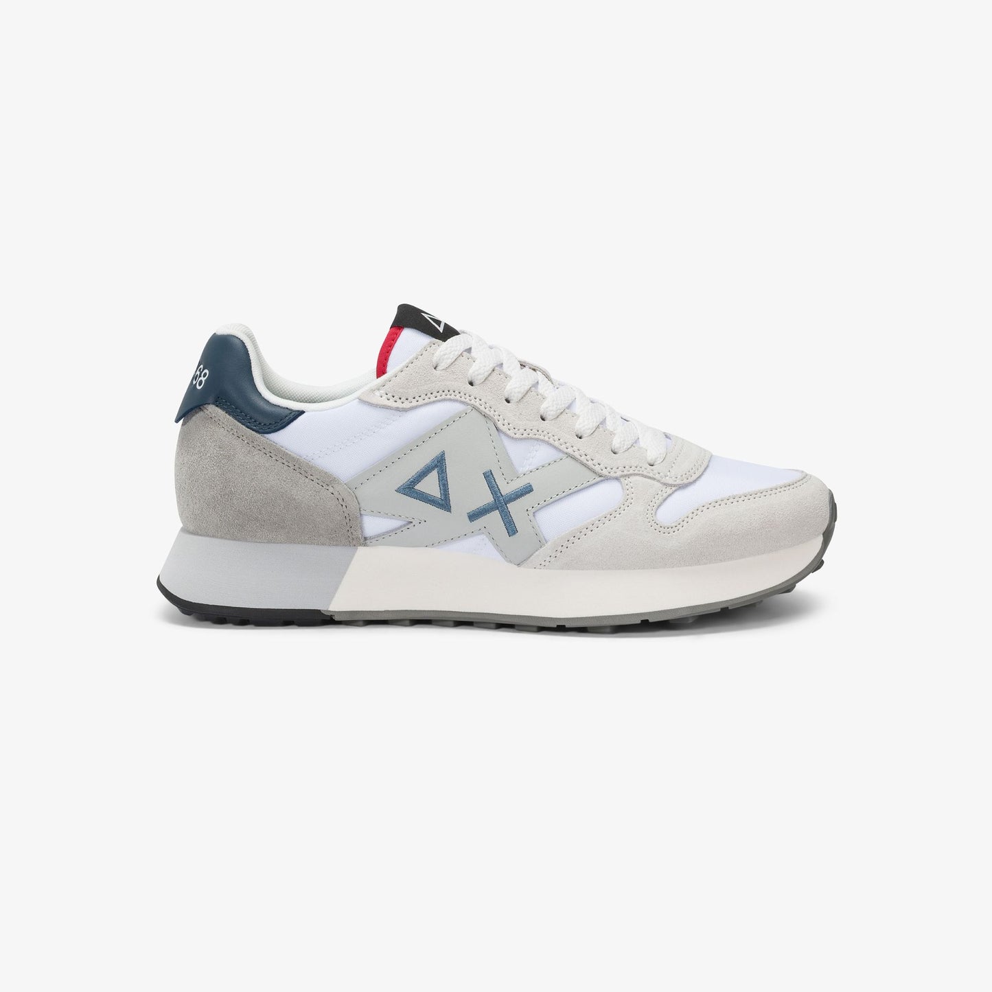 Sun68 Jaki 2.0 Solid, sneakers da uomo bianche in tessuto e scamosciato
