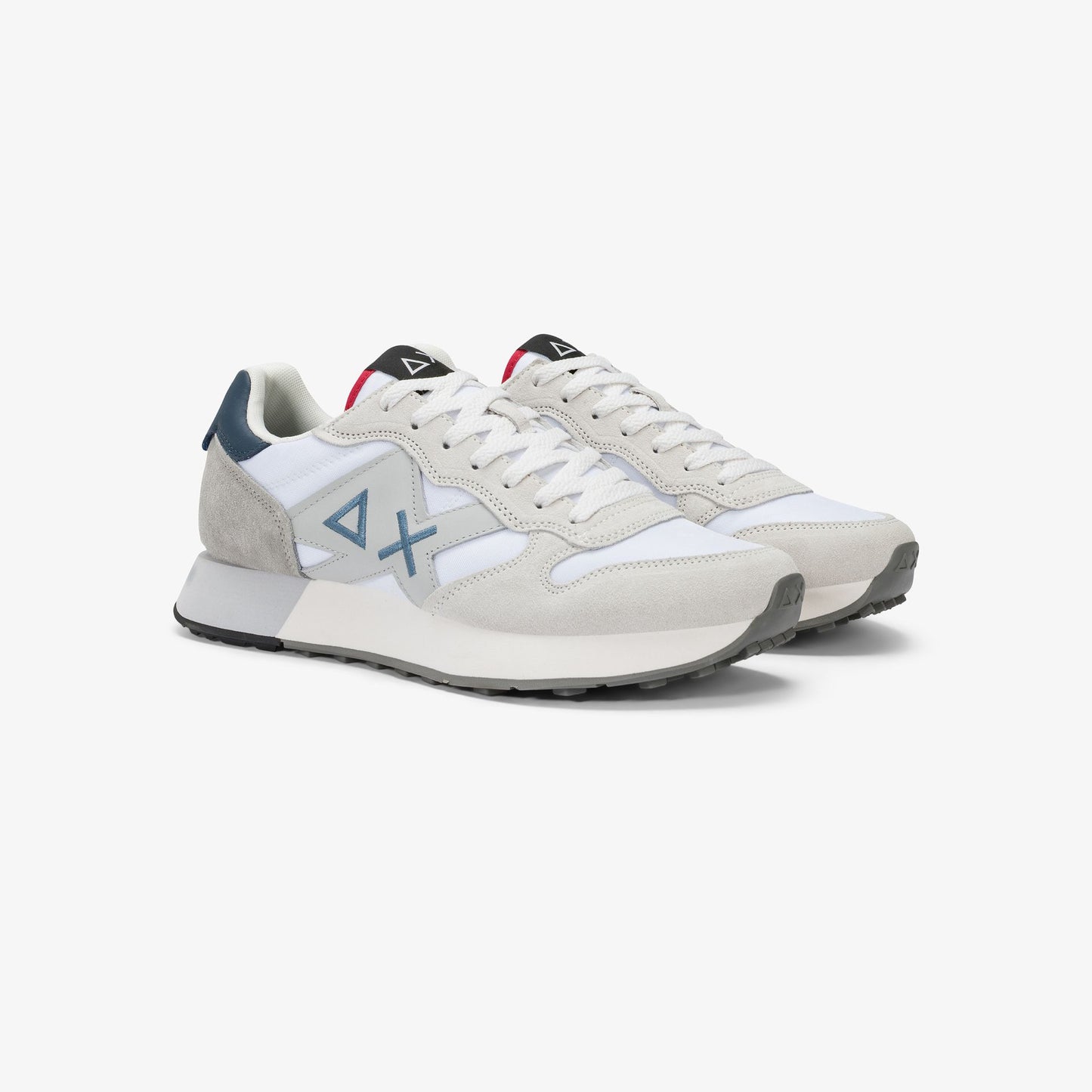 Sun68 Jaki 2.0 Solid, sneakers da uomo bianche in tessuto e scamosciato