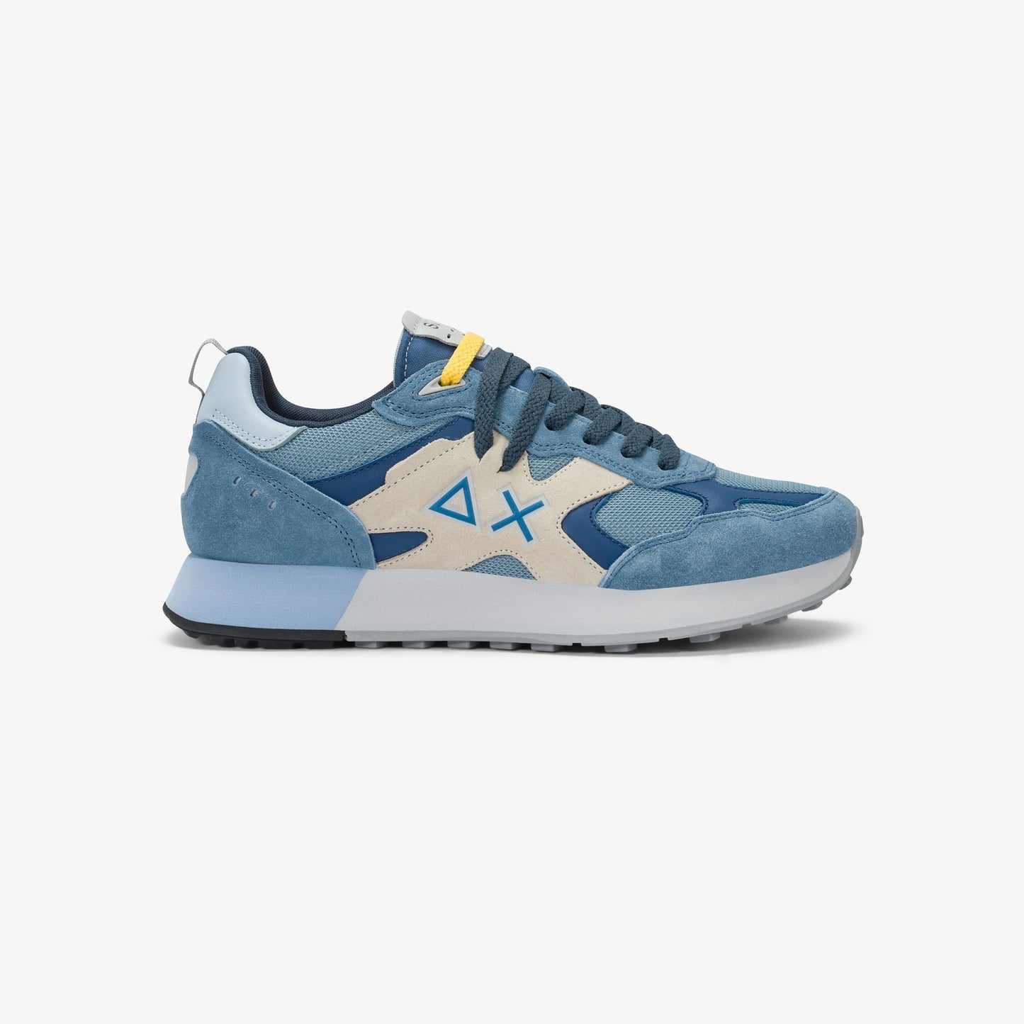 Sun68 Jaki Outdoor, sneakers casual da uomo blu in nylon e suede