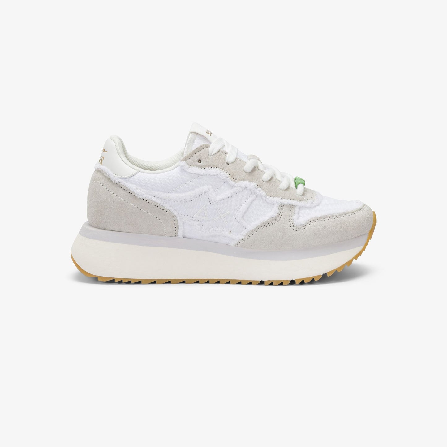 Sun68 Big Stargirl, sneakers donna bianche con zeppa interna