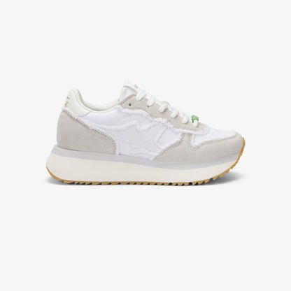 Sun68 Big Stargirl, sneakers donna bianche con zeppa interna