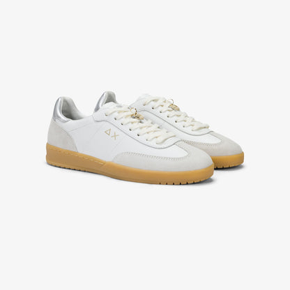 Sun68 California Lth, sneakers da donna in pelle bianca