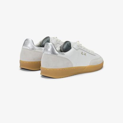 Sun68 California Lth, sneakers da donna in pelle bianca