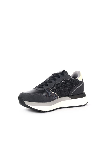 SNEAKER BIG ALLY GLITTER SUN68 DA DONNA NERO