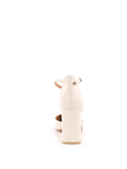 Décolleté eleganti con cinturino alla caviglia beige da donna Queen Helena