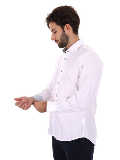 CAMICIA DOPPIO RITORTO FB DA UOMO BIANCO