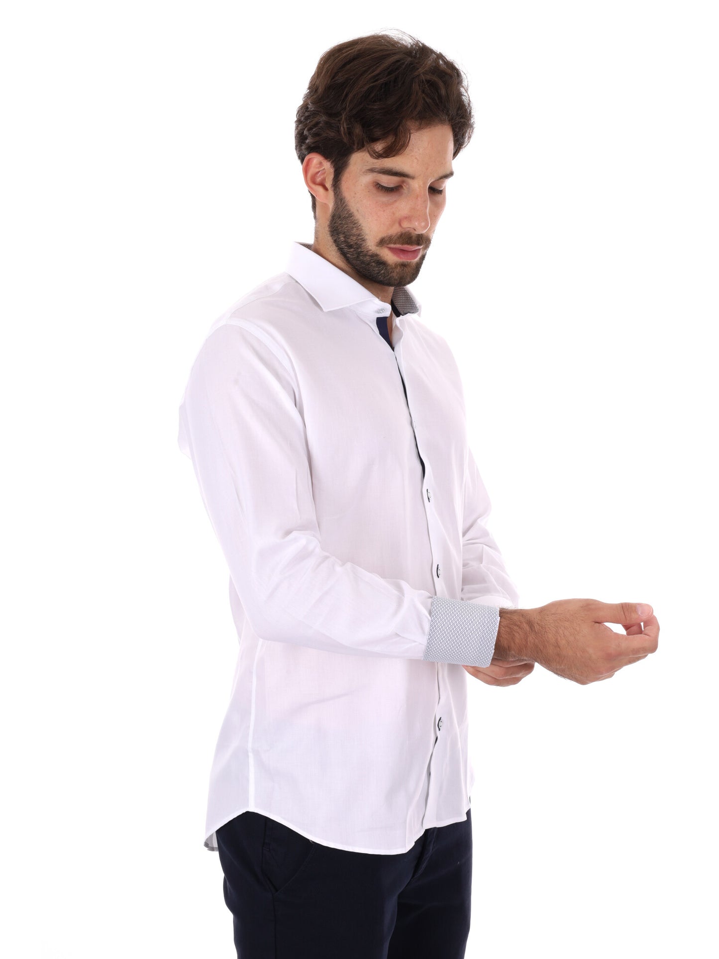 CAMICIA DOPPIO RITORTO FB DA UOMO BIANCO