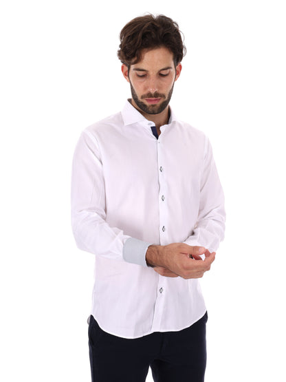 CAMICIA DOPPIO RITORTO FB DA UOMO BIANCO