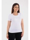 T-SHIRT GIROCOLLO CON GRAFICA LOGATA IN STRASS EMPORIO ARMANI 7 DONNA  BIANCO