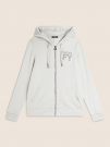 FELPA CON ZIP E CAPPUCCIO COLLEGE LUXE FREDDY DONNA BIANCO