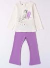 T-SHIRT CON LEGGINGS IDO BAMBINA BIANCO LILLA