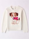 MAGLIONE CON CANE IDO BAMBINA - BIANCO