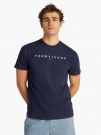 T-SHIRT LINEAR LOGO RICAMATO TOMMY JEANS UOMO BLU