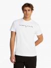 T-SHIRT LINEAR LOGO RICAMATO TOMMY JEANS UOMO BIANCO