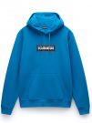 FELPA CON CAPPUCCIO BOX LOGO NAPAPIJRI DA UOMO AZZURRO