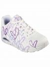 SNEAKERS UNO GOLDCROWN SKECHERS DONNA BIANCO LILLA