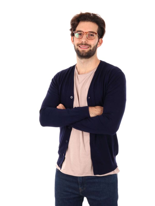 CARDIGAN CON BOTTONI GIANNI LUPO UOMO BLU