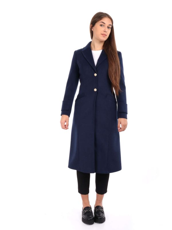 CAPPOTTO STILE MILITARE LUNGO ARTIGLI DONNA BLU