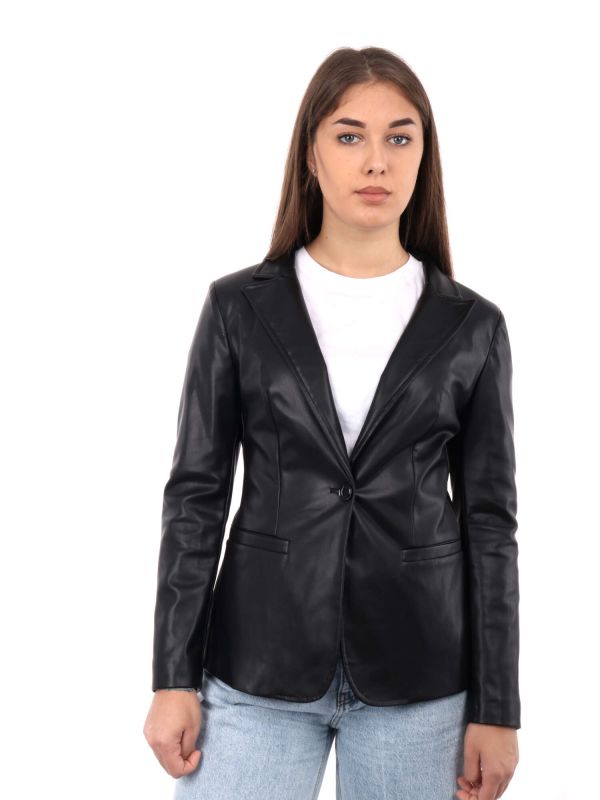 BLAZER IN ECOPELLE EFFEPI DONNA NERO