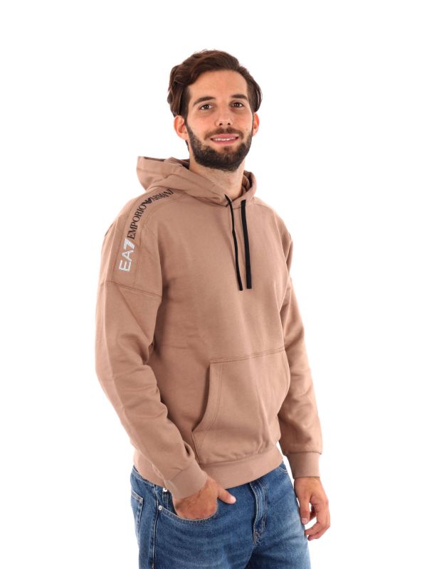 FELPA SPORTIVA CON CAPPPUCCIO EMPORIO ARMANI 7 UOMO BEIGE