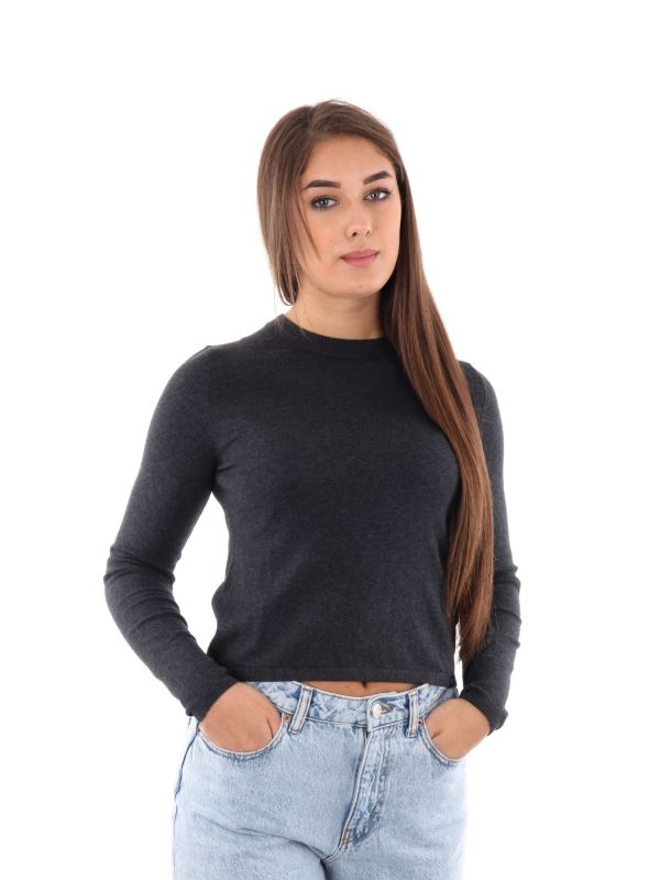 MAGLIONCINO GIROCOLLO SLIM CALVIN KLEIN JEANS DONNA EBANO