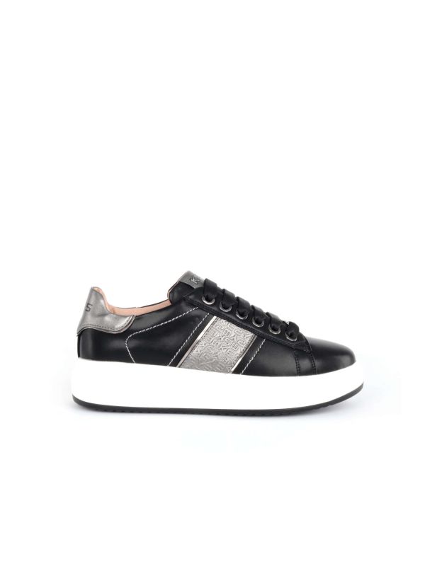 SNEAKERS CON BANDE A RILIEVO KEYS DONNA NERO