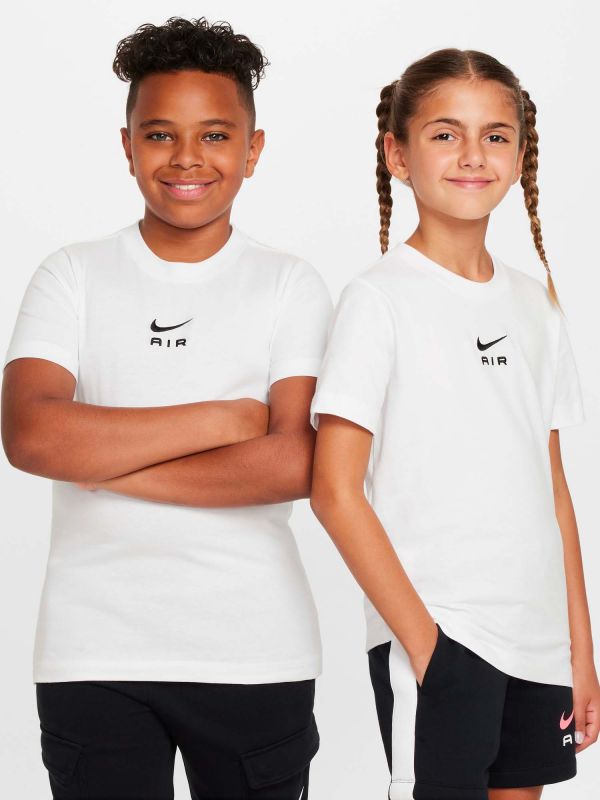 T SHIRT SPORTIVA NIKE JUNIOR UNISEX BIANCO FZ5174 100 Online a 19 99 Meca Moda Dress Shoes