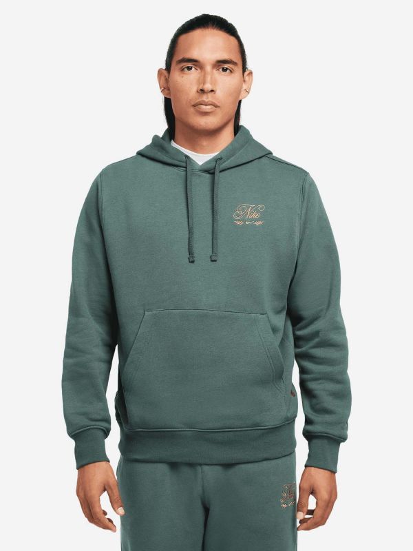 FELPA CON CAPPUCCIO FLEECE NIKE UOMO VERDE