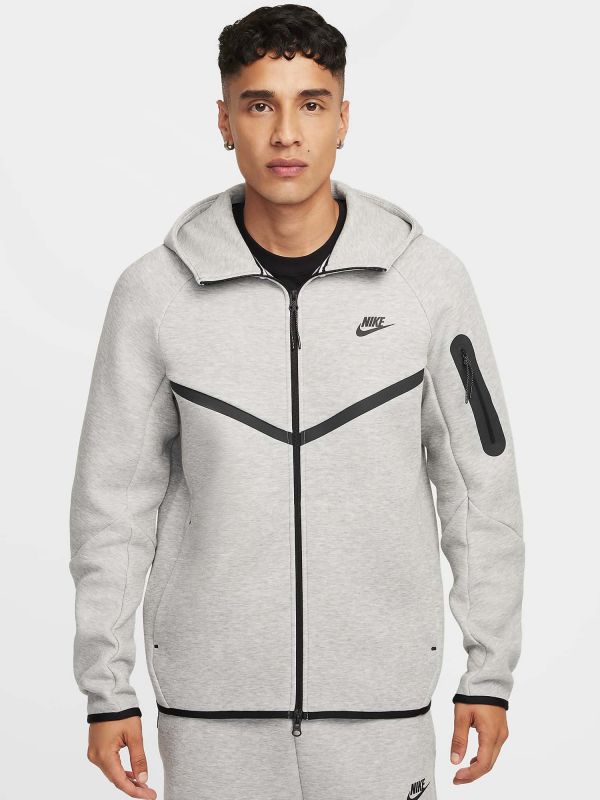 FELPA CON ZIP TECH FLEE NIKE UOMO GRIGIO