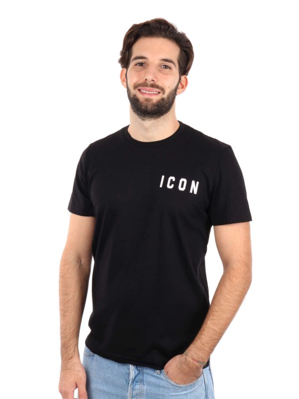 T-SHIRT LOGO SU PETTO ICON UOMO NERO