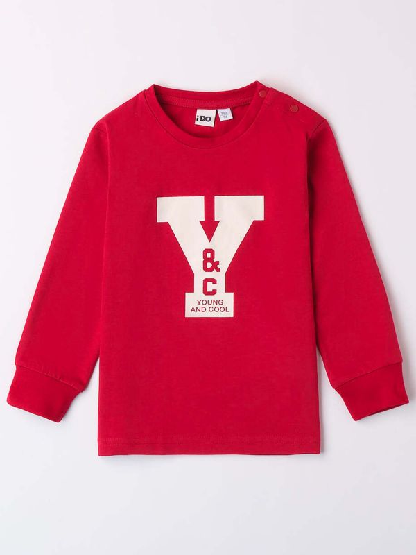 T-SHIRT MANICHE LUNGHE IDO BAMBINO ROSSO