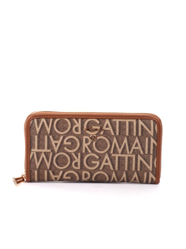 PORTAFOGLIO CON ZIP MONOGRAM GATTINONI DONNA TAN