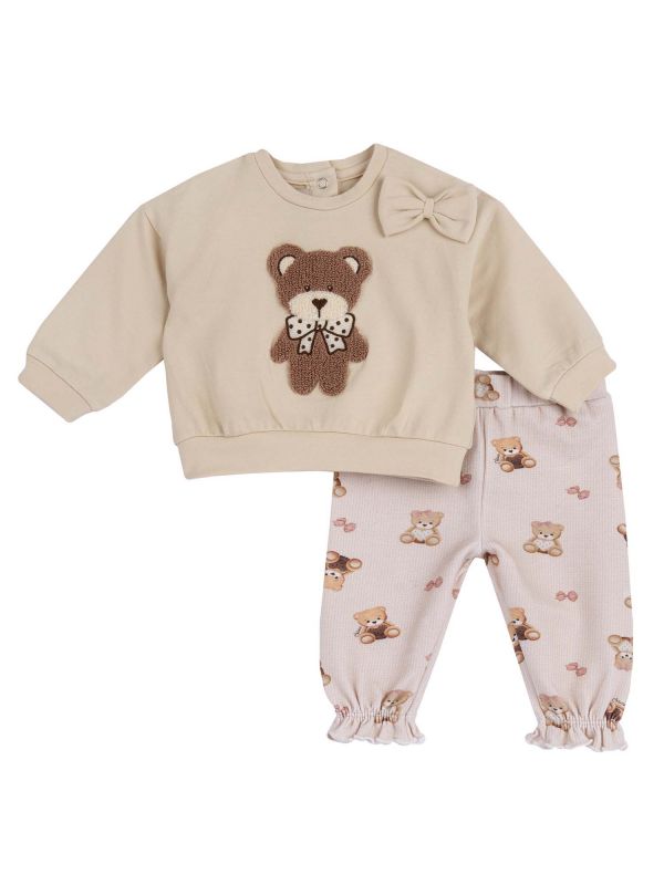 CHICCO SET FELPA+LEG - BEIGE