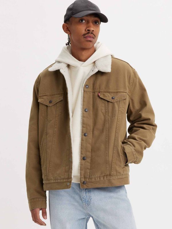 GIUBBINO SHERPA LEVI'S DA UOMO DENIM BEIGE