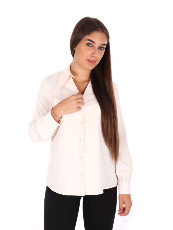 CAMICIA MANICA LUNGA CON PERLE EFFEPI DONNA PANNA