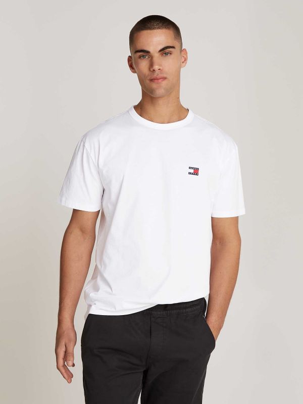 T-SHIRT BADGE TEE TOMMY JEANS UOMO BIANCO