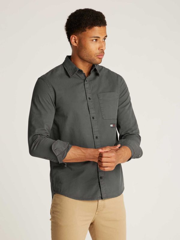 CAMICIA WASHED TOMMY JEANS UOMO NERO