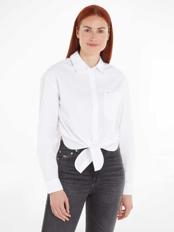 CAMICIA CROP CON NODO TOMMY JEANS DONNA BIANCO