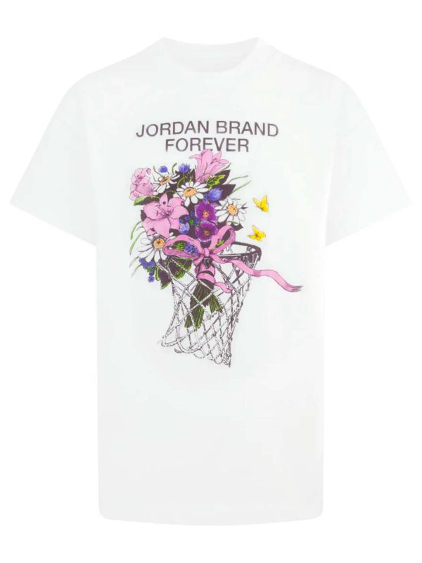 T-SHIRT MANICA CORTA CON STAMPA JORDAN BAMBINA BIANCO