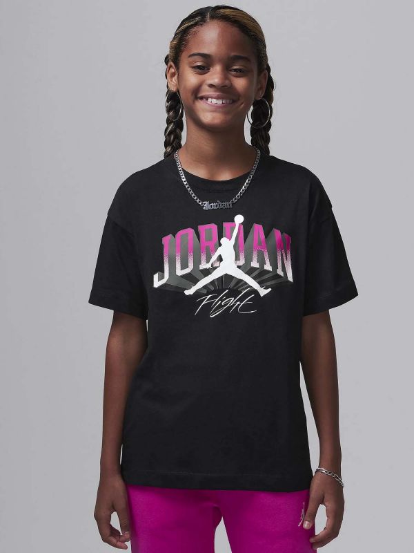 T-SHIRT PUSH THROUGH JORDAN BAMBINA NERO