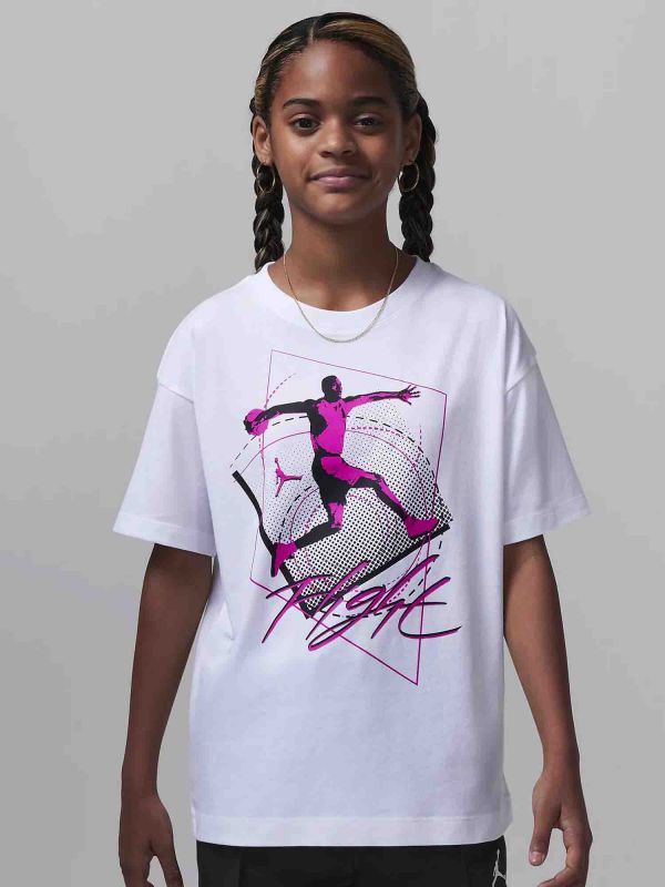 T-SHIRT FLIGHT TIME WARP JORDAN BAMBINI BIANCO