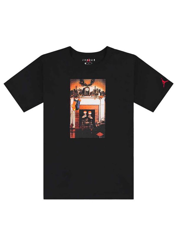 T-SHIRT CHRISTMAS JORDAN BAMBINO NERO