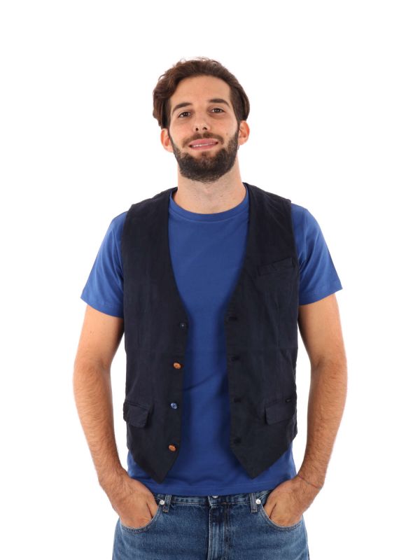 GILET UOMO GIANNI LUPO BLU