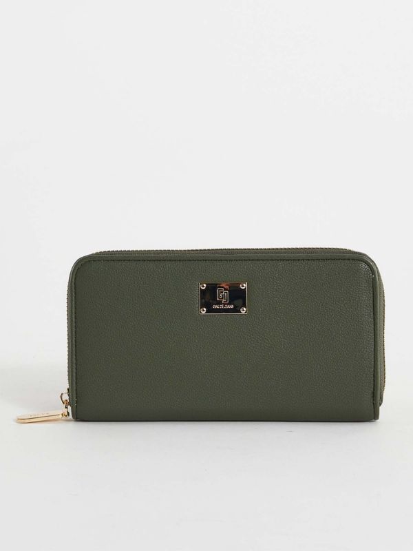 PORTAFOGLIO CON ZIP CLEMENTINE GAUDI' DONNA VERDE MILITARE