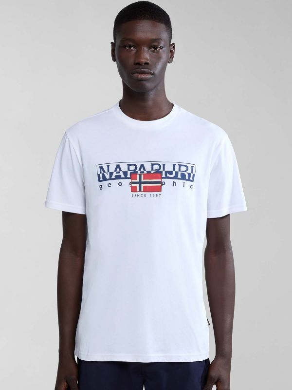 T-SHIRT GIROCOLLO AYLMER NAPAPIJRI UOMO BIANCO