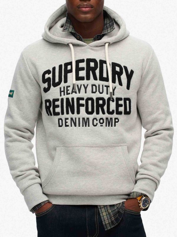 FELPA VINTAGE CON CAPPUCCIO SUPERDRY UOMO STONE