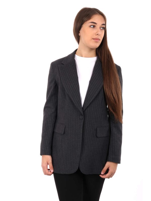 BLAZER GESSATO MONOPETTO EFFEPI DONNA GRIGIO