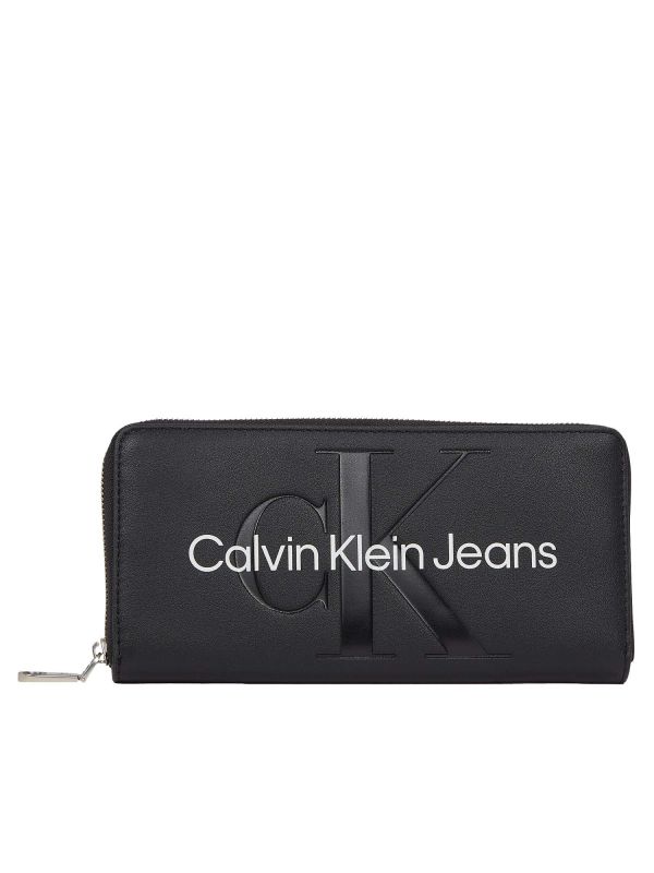 PORTAFOGLIO ZIP CALVIN KLEIN JEANS DONNA NERO