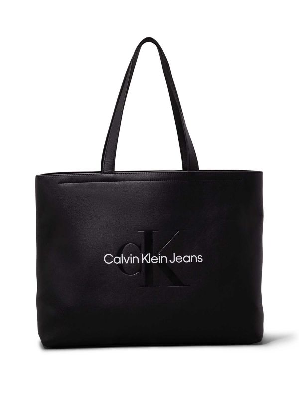 BORSA TOTE SLIM GRANDE CALVIN KLEIN JEANS DA DONNA NERO